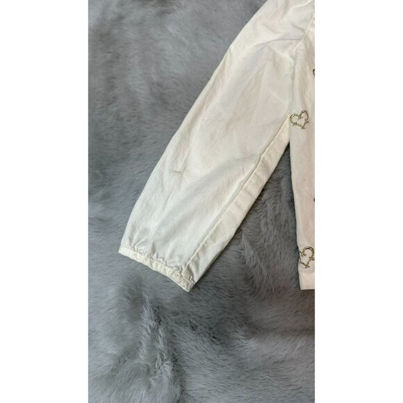 Janie and Jack Baby Girls 18-24 Months White High Neck Heart Embroidered LS Cott - Picture 6 of 11